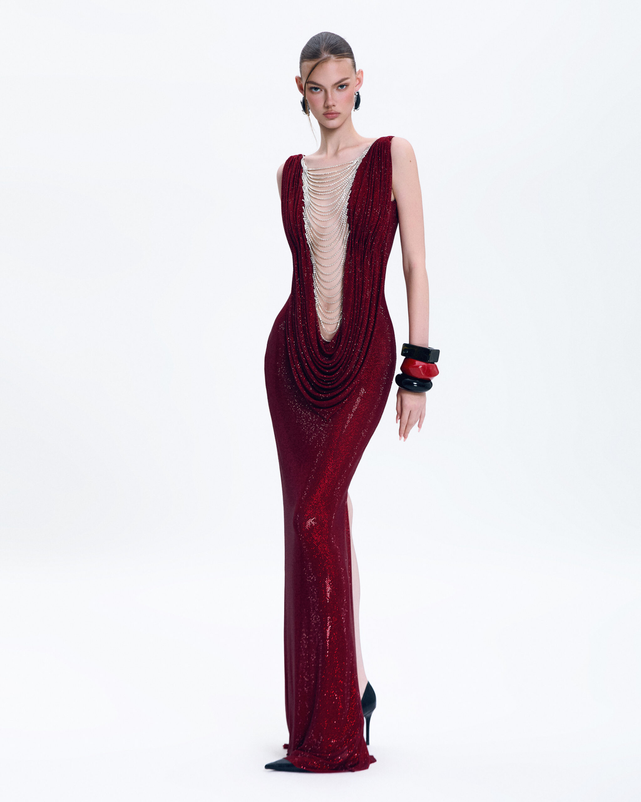 ASTERIA Rhinestone Mesh DRESS
